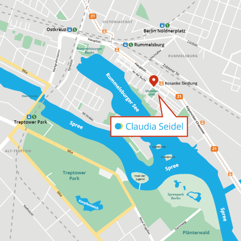 Route to Claudia Seidel, Businesscoach & Teamcoach in Berlin-Rummelsburg, Lichtenberg